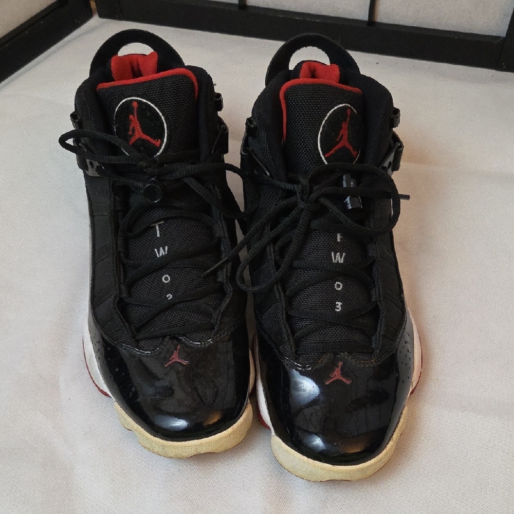 Nike Air Jordan 6 Rings Bred Black & Red 322992-062 Men's Size 10.5 Shoes NBA